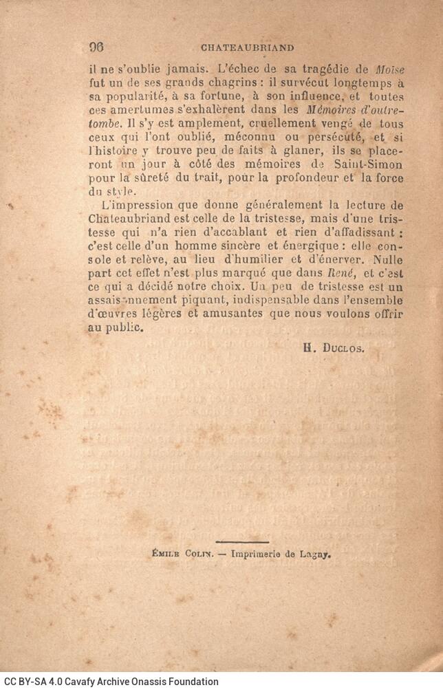 17 x 11 εκ. 96 σ., όπου στη σ. [1] κτητορική σφραγίδα CPC, στις σ. 94-96 επιλογικό 